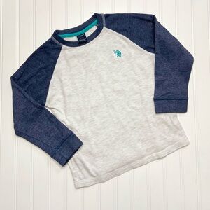 •US Polo Assn• waffle knit raglan tee